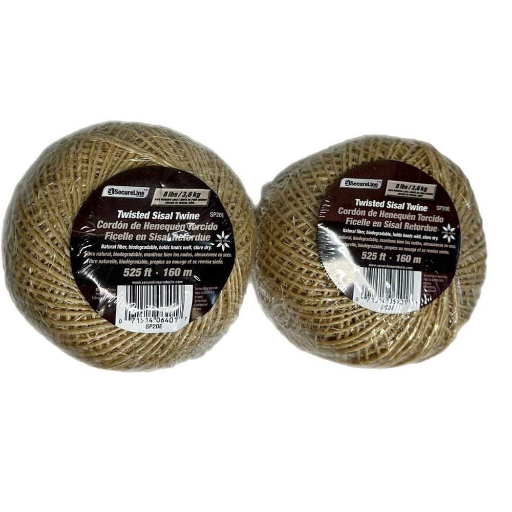Lehigh Extra Strong Sisal Twine 525 Ft Natural Large Twine 2-Pack Garden Craft P
